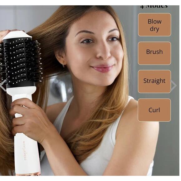 The Hauteness 4inONE Premium Travel Blowout Dryer Brush Pearlescent White NEW - Picture 4 of 6